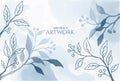 winte watercolor abstract artwork, blue branches Royalty Free Stock Photo